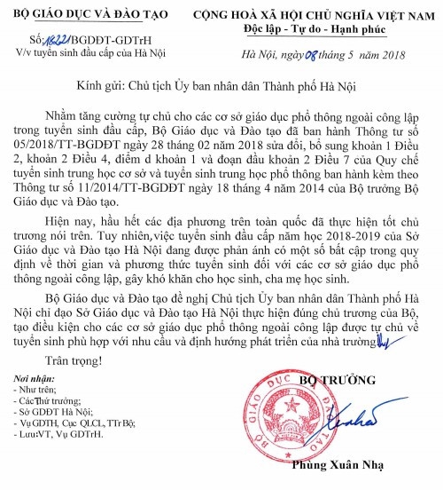 Bộ GD&ĐT đề nghị Hà Nội thực hiện đúng chủ trương về tuyển sinh đầu cấp - Ảnh minh hoạ 2