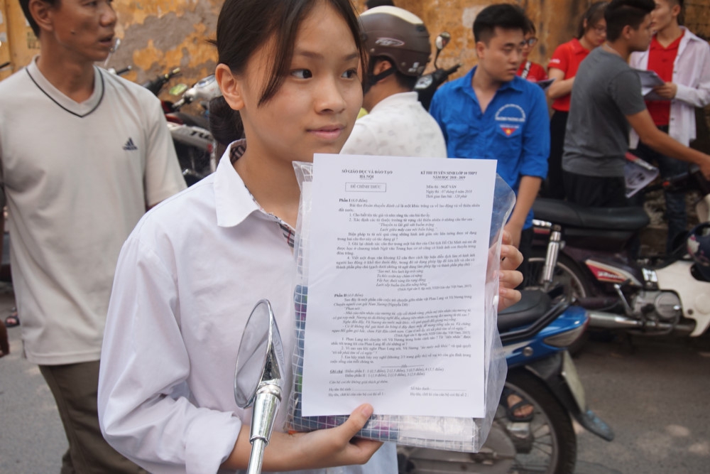 Đề thi môn Ngữ Văn lớp 10 THPT của Hà Nội nằm trong chương trình kiến thức chuẩn