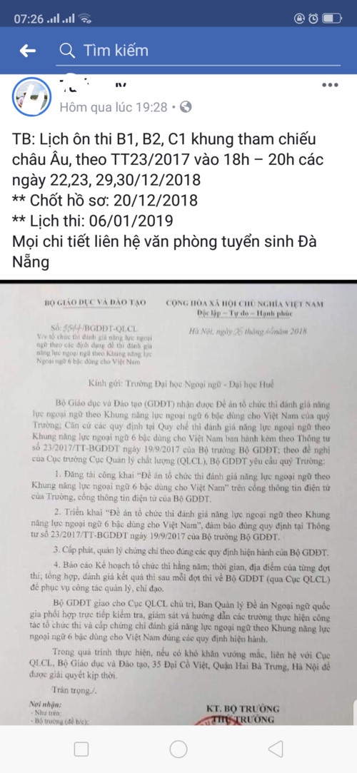 Trường ĐH Ngoại ngữ (ĐH Huế) phủ nhận thông tin thất thiệt về liên kết thi đánh giá năng lực ngoại ngữ - Ảnh minh hoạ 2