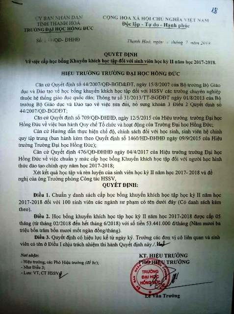Vì sao sinh viên sư phạm Trường ĐH Hồng Đức (Thanh Hóa)  không nhận được học bổng? - Ảnh minh hoạ 4
