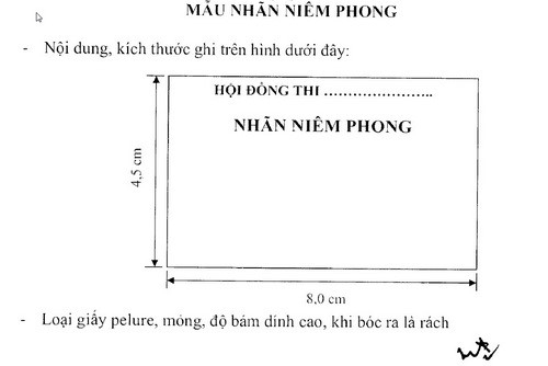 Nhãn niêm phong túi đựng đề thi và bài thi năm nay mang đặc điểm bảo mật ra sao?