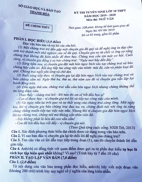 Thanh Hóa: Nhiều thí sinh hồ hởi với đề thi môn Ngữ Văn - Ảnh minh hoạ 3