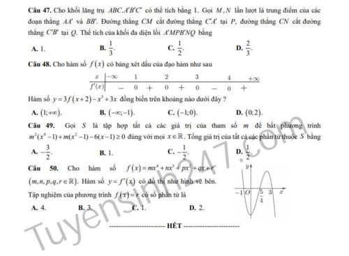 Đề thi và lời giải môn Toán Kỳ thi THPT quốc gia 2019 - Ảnh minh hoạ 12