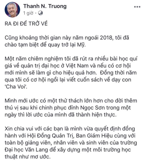 'Giao su quan dui' Truong Nguyen Thanh ve Viet Nam lam viec hinh anh 1