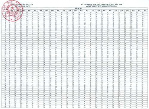 Đáp án chính thức môn tiếng Anh kỳ thi THPT quốc gia 2019 của Bộ GD&ĐT - Ảnh minh hoạ 2