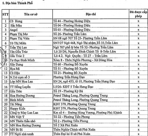 Thái Bình công bố cơ sở giáo dục mầm non ngoài công lập hợp pháp - Ảnh minh hoạ 3