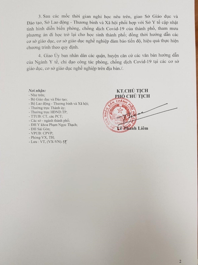 TP Hồ Chí Minh: Học sinh lớp 12 nghỉ học đến hết ngày 8/3 - Ảnh minh hoạ 3