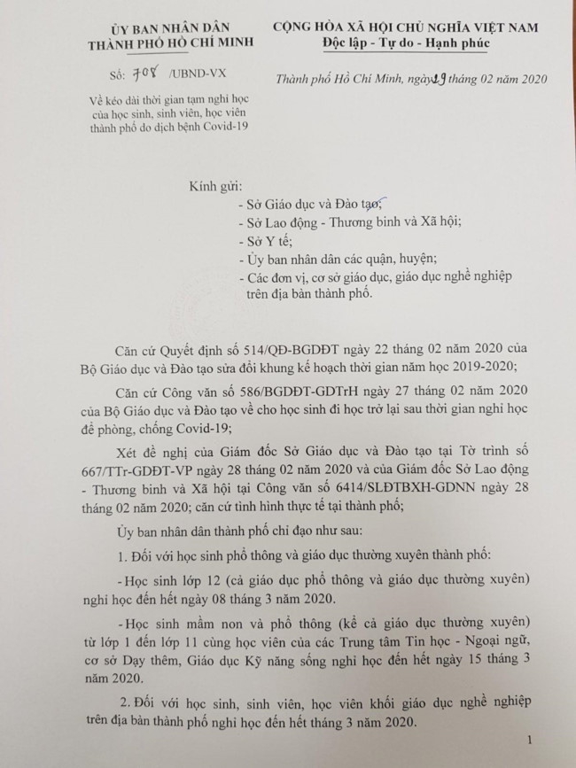 TP Hồ Chí Minh: Học sinh lớp 12 nghỉ học đến hết ngày 8/3 - Ảnh minh hoạ 2