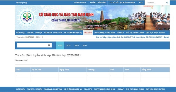 Cập nhật tra cứu điểm thi vào lớp 10 năm 2020