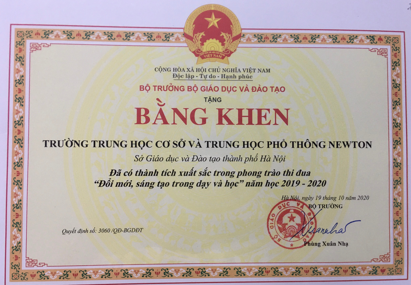 Trường THCS - THPT Newton nhận Bằng khen của Bộ GD&ĐT - Ảnh minh hoạ 2