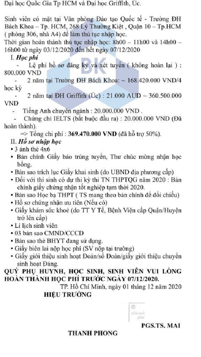 Giả thông báo của Trường ĐH Bách Khoa để lừa sinh viên nộp tiền du học - Ảnh minh hoạ 3