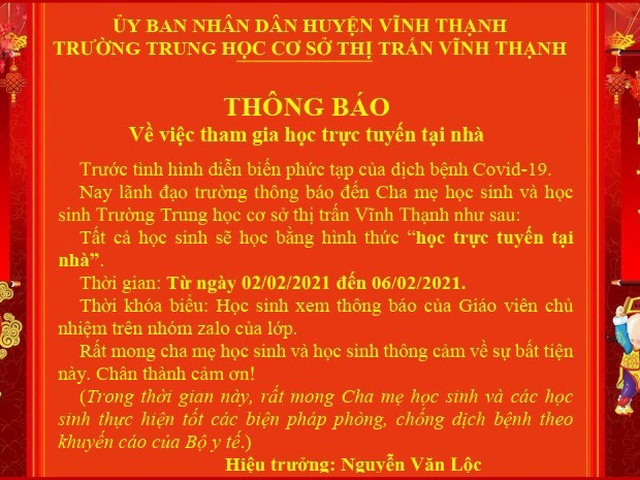 Cần Thơ: Chuyển đổi hình thức học tập đối với học sinh phổ thông để phòng dịch