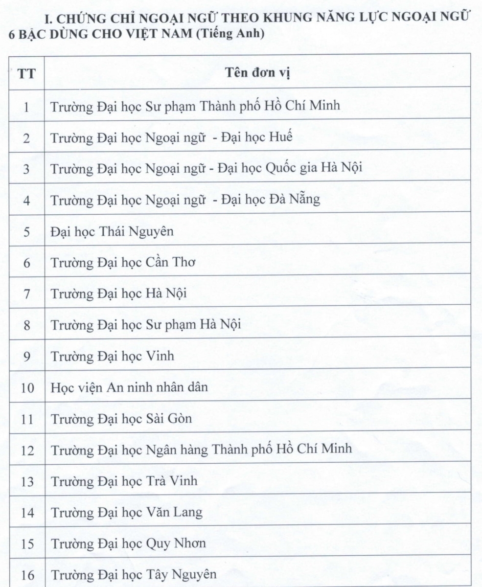 Công bố các đơn vị được tổ chức thi, cấp chứng chỉ ngoại ngữ, CNTT - Ảnh minh hoạ 2