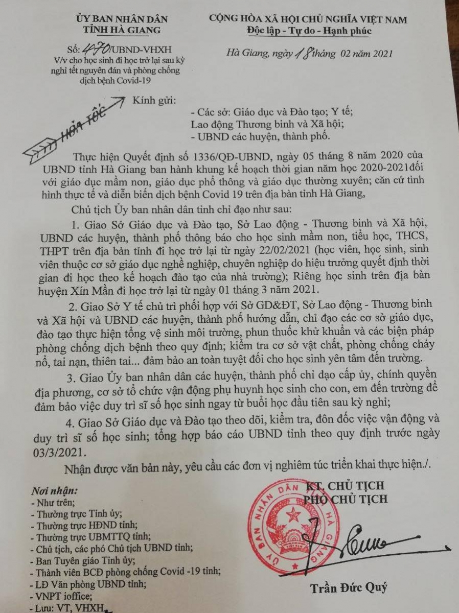 Học sinh tỉnh Hà Giang đi học trở lại từ ngày 22/2 - Ảnh minh hoạ 2