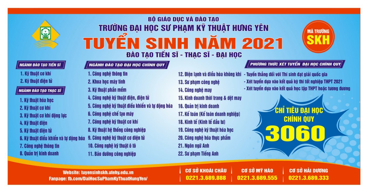 Trường Đại học Sư phạm Kỹ thuật Hưng Yên tuyển 3.060 sinh viên năm học 2021 – 2022 - Ảnh minh hoạ 2