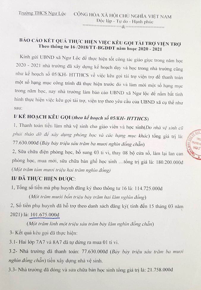 Thanh Hóa: Có hay không việc trường thu trăm triệu mà “thất hứa” với phụ huynh? - Ảnh minh hoạ 2