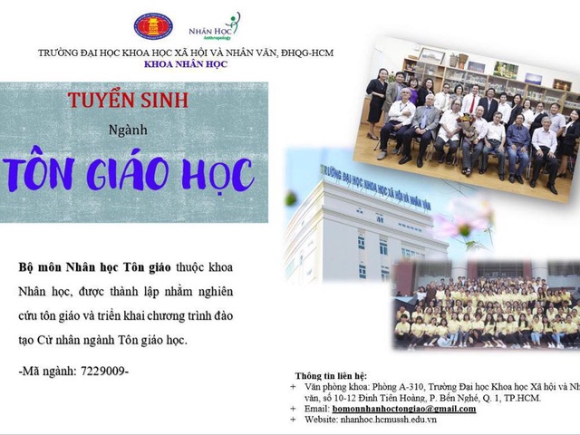 Học ngành Tôn giáo học đăng ký tuyển sinh tại đâu?