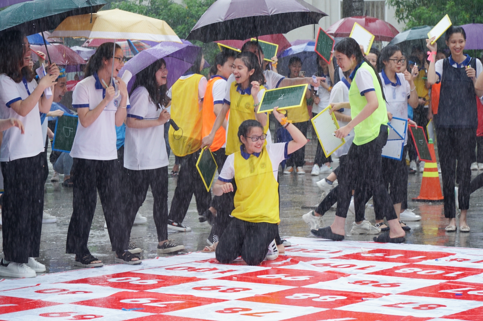 Sinh viên kế toán Trường ĐH Vinh đội mưa rèn nghề