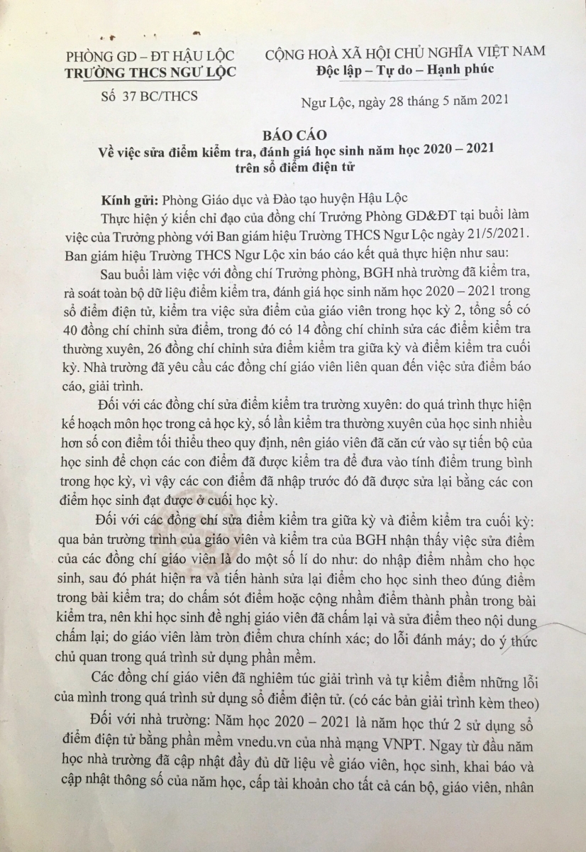 40 giáo viên chỉnh sửa điểm: Sở GD&ĐT Thanh Hóa lên tiếng - Ảnh minh hoạ 2