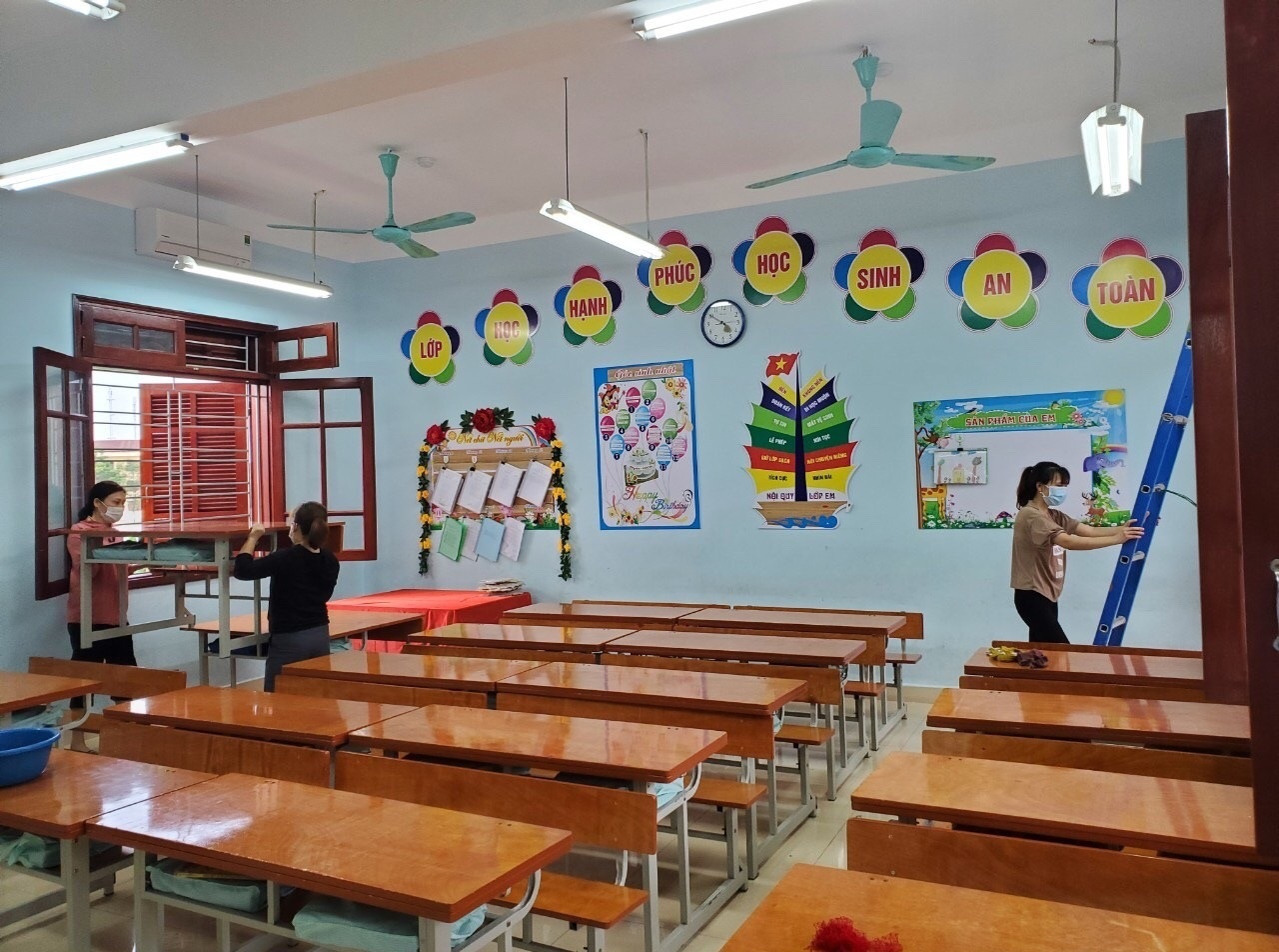 Trường học Bắc Ninh chia ca đón nhiều học sinh trở lại học trực tiếp từ 15/9