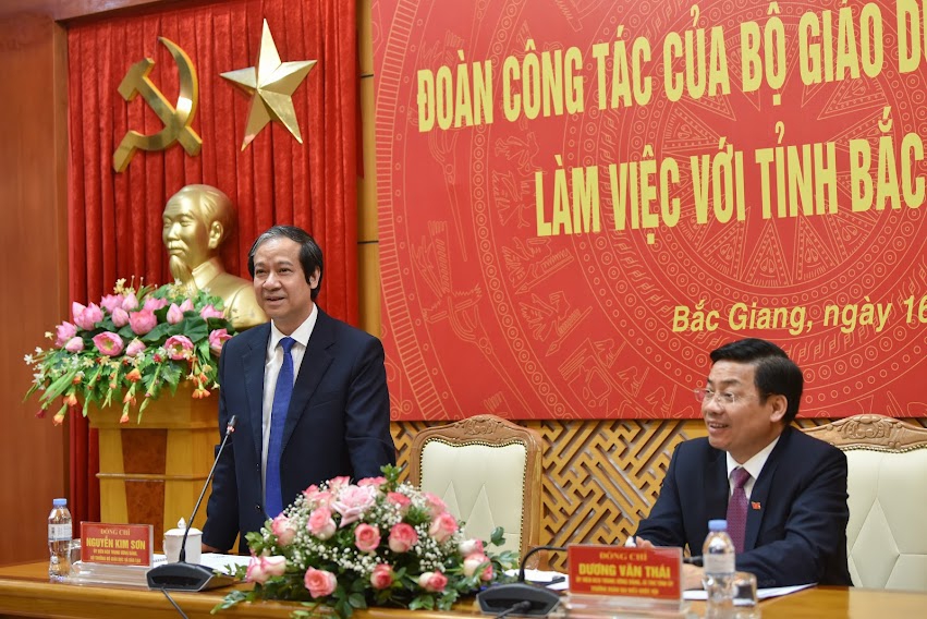 Bộ trưởng Nguyễn Kim Sơn làm việc với lãnh đạo tỉnh Bắc Giang