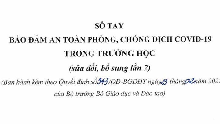 Bộ Giáo dục và Đào tạo sửa đổi Sổ tay bảo đảm an toàn phòng chống dịch Covid-19