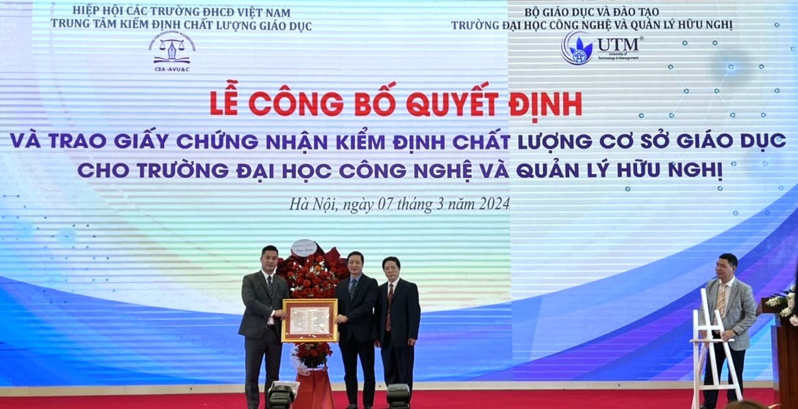 Trường ĐH Công nghệ và Quản lý Hữu Nghị đạt chuẩn kiểm định chất lượng chu kỳ 2